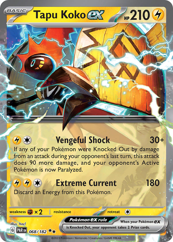 (068/182) Pokemon TCG Paradox Rift Single: Tapu Koko ex   Double Rare