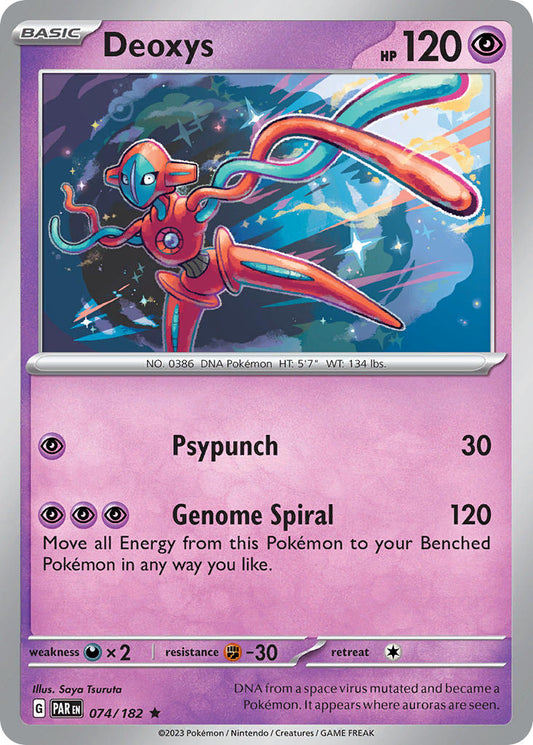 (074/182) Pokemon TCG Paradox Rift Single: Deoxys  Reverse Holo Rare