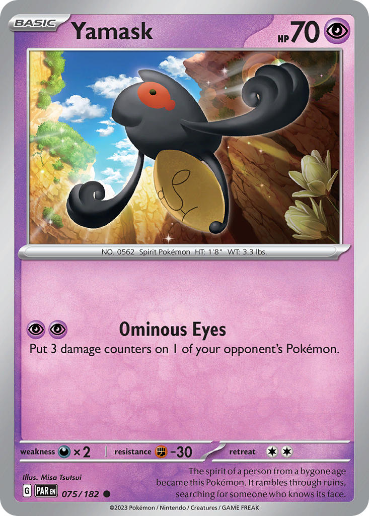 (075/182) Pokemon TCG Paradox Rift Single: Yamask   Common