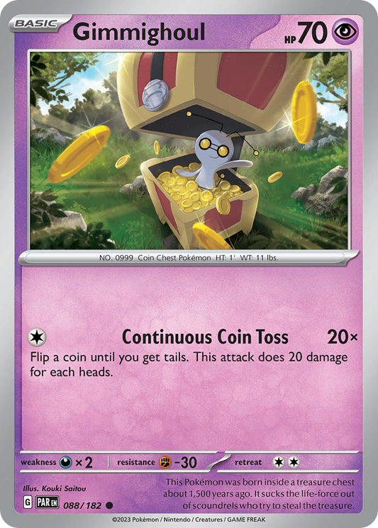 (088/182) Pokemon TCG Paradox Rift Single: Gimmighoul   Common