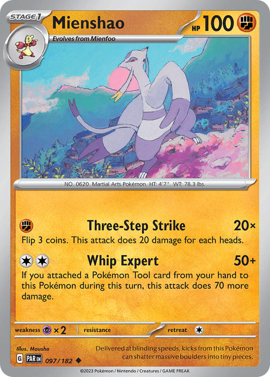 (097/182) Pokemon TCG Paradox Rift Single: Mienshao   Uncommon