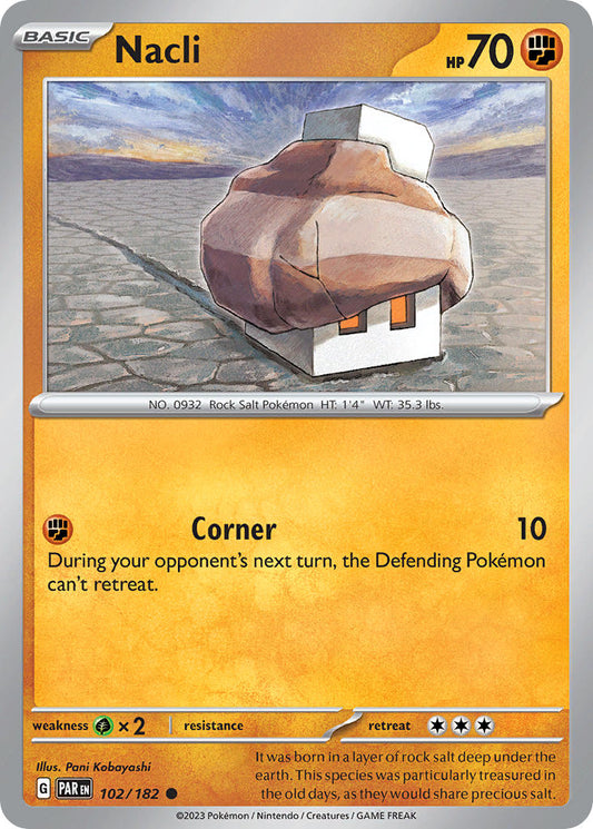 (102/182) Pokemon TCG Paradox Rift Single: Nacli  Reverse Holo Common