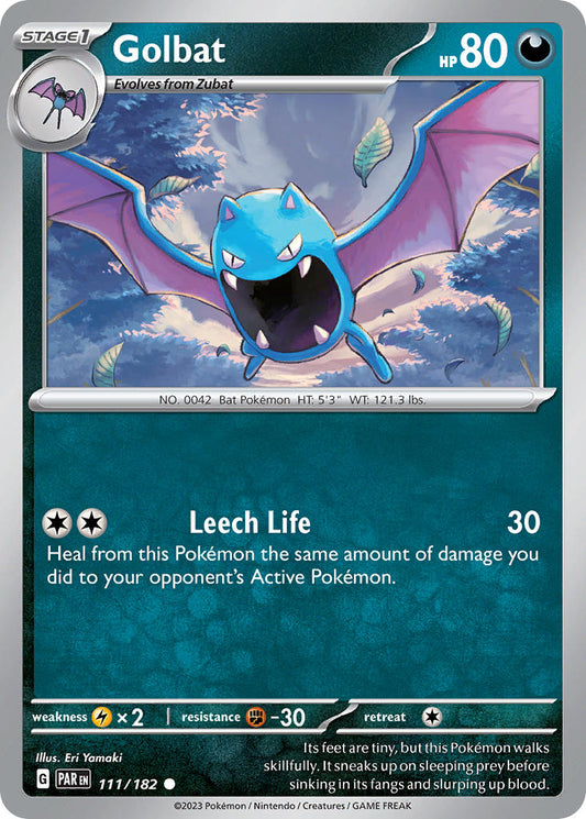 (111/182) Pokemon TCG Paradox Rift Single: Golbat   Common
