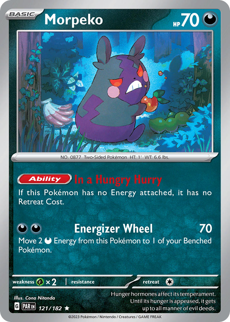 (121/182) Pokemon TCG Paradox Rift Single: Morpeko   Rare