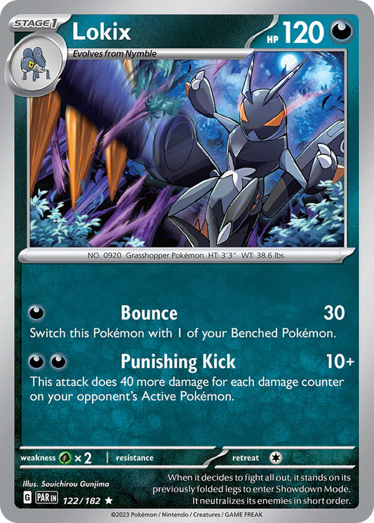 (122/182) Pokemon TCG Paradox Rift Single: Lokix   Rare