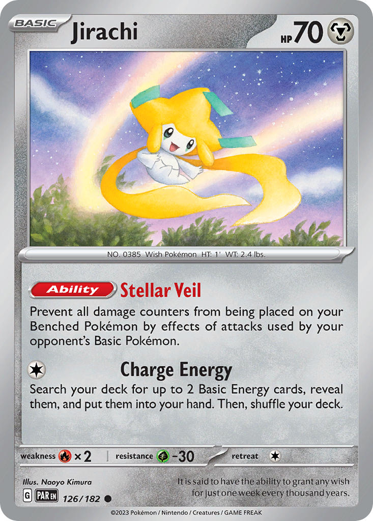 (126/182) Pokemon TCG Paradox Rift Single: Jirachi   Common