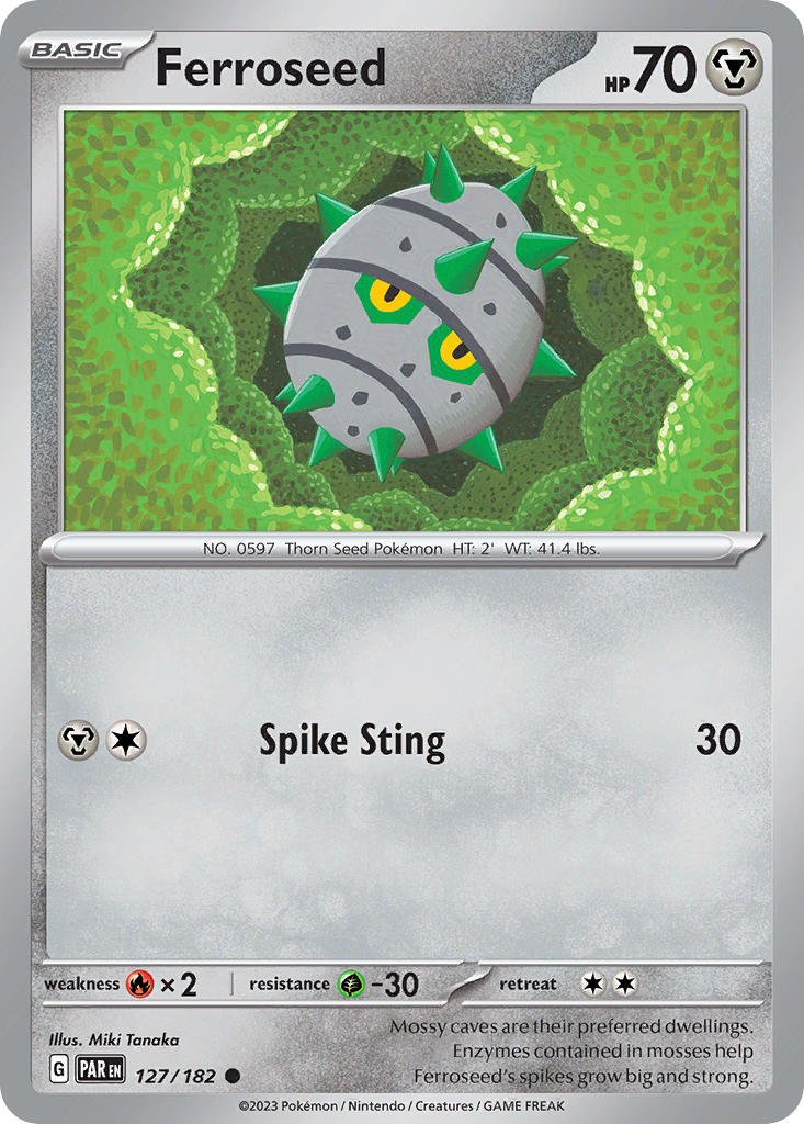 (127/182) Pokemon TCG Paradox Rift Single: Ferroseed   Common