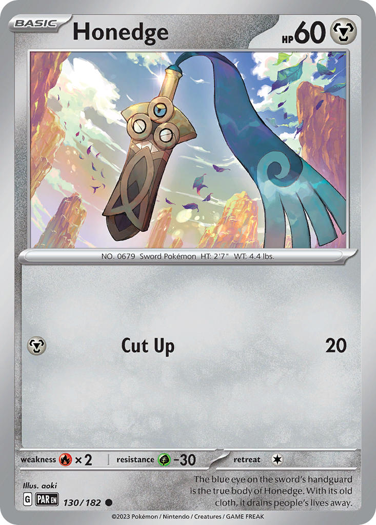 (130/182) Pokemon TCG Paradox Rift Single: Honedge   Common
