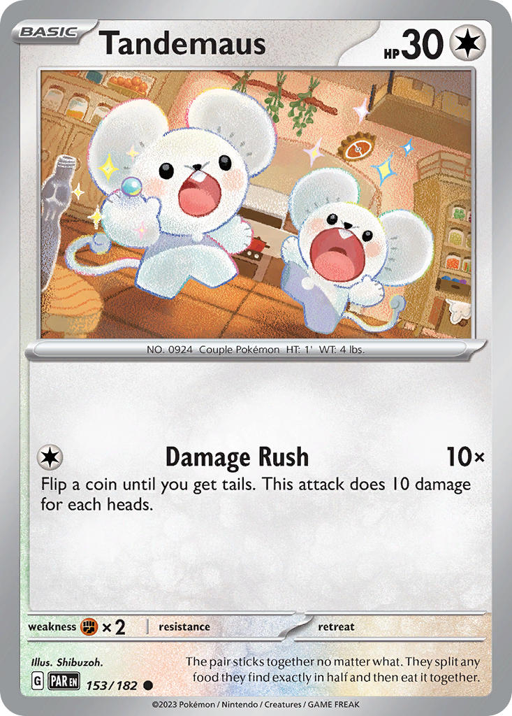 (153/182) Pokemon TCG Paradox Rift Single: Tandemaus   Common