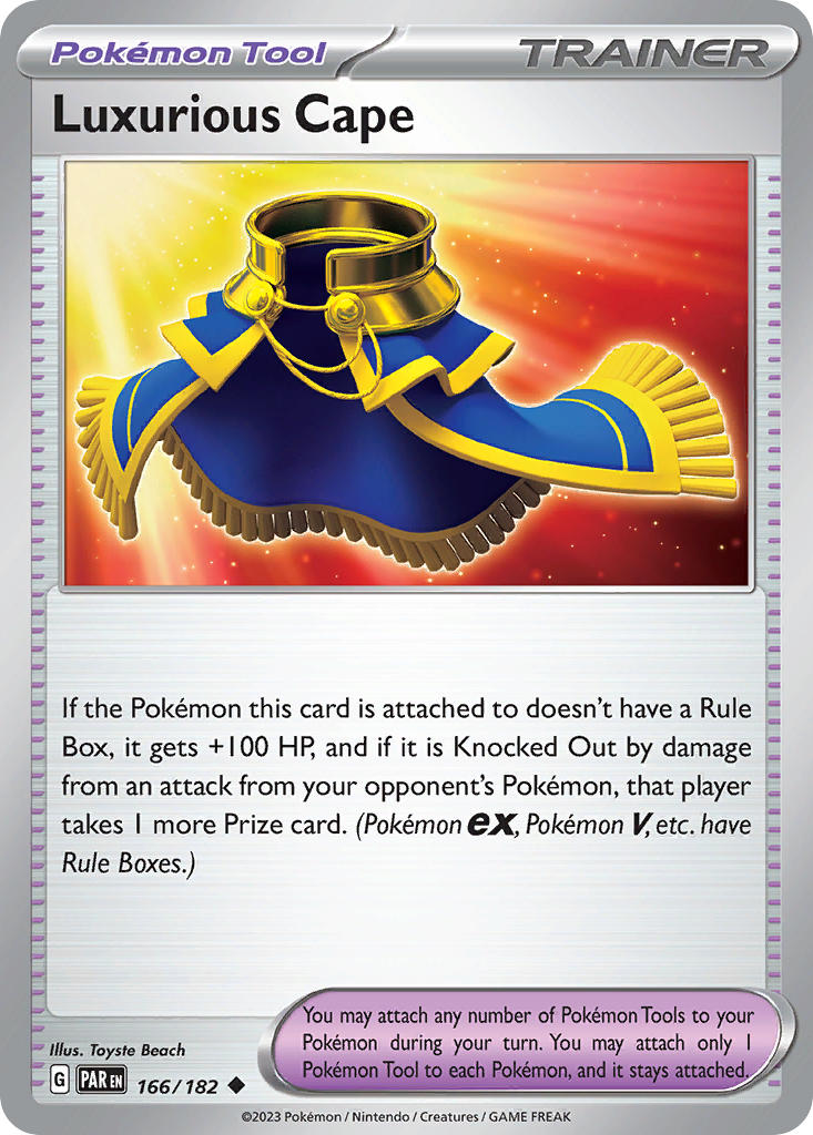 (166/182) Pokemon TCG Paradox Rift Single: Luxurious Cape  Uncommon