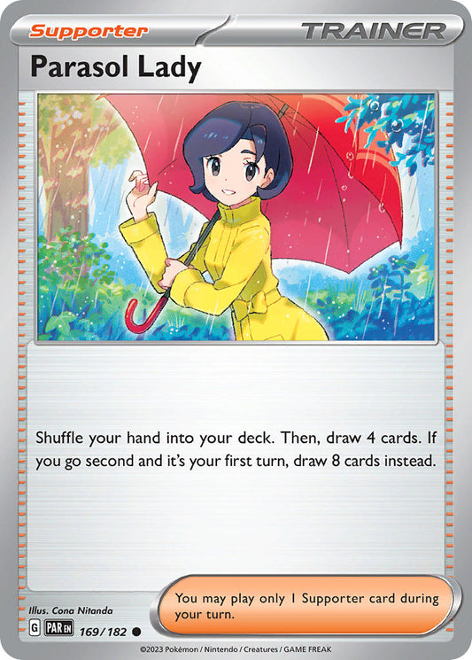 (169/182) Pokemon TCG Paradox Rift Single: Parasol Lady Reverse Holo Common