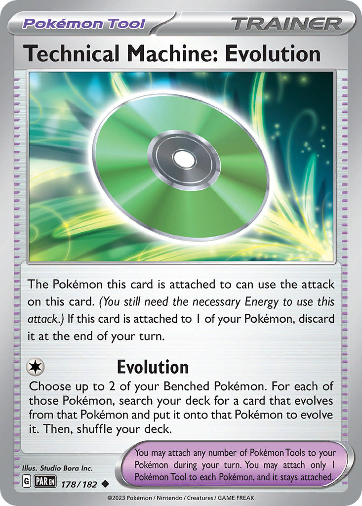 (178/182) Pokemon TCG Paradox Rift Single: Technical Machine: Evolution  Uncommon
