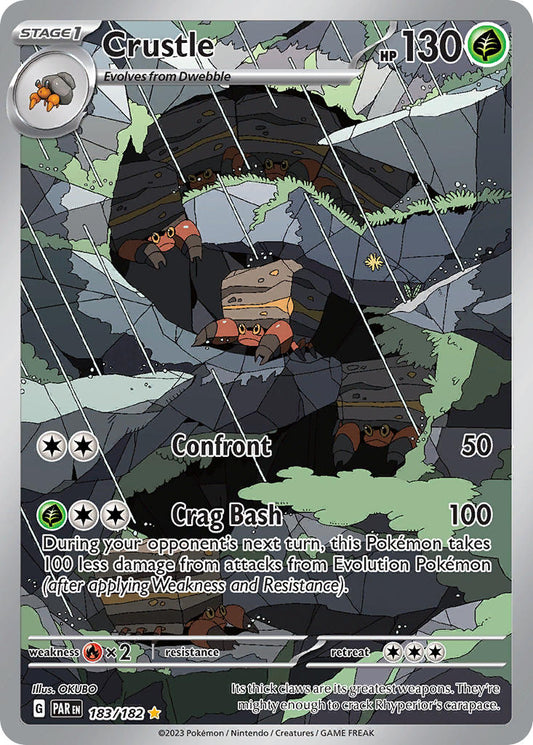 (183/182) Pokemon TCG Paradox Rift Single: Crustle   Illustration Rare