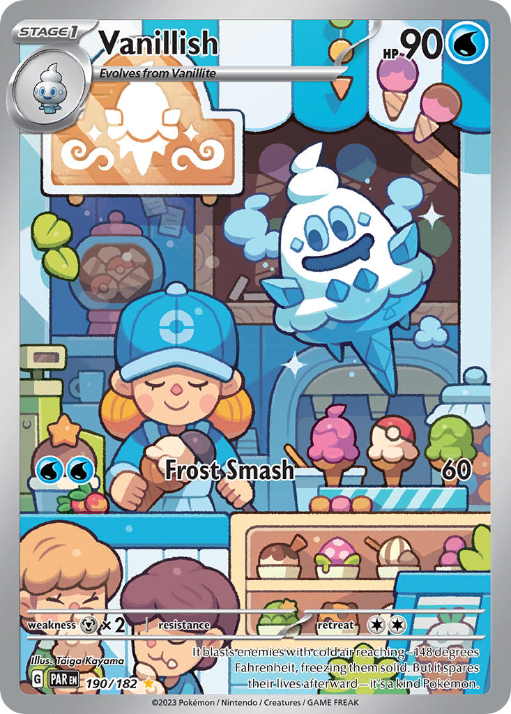 (190/182) Pokemon TCG Paradox Rift Single: Vanillish   Illustration Rare