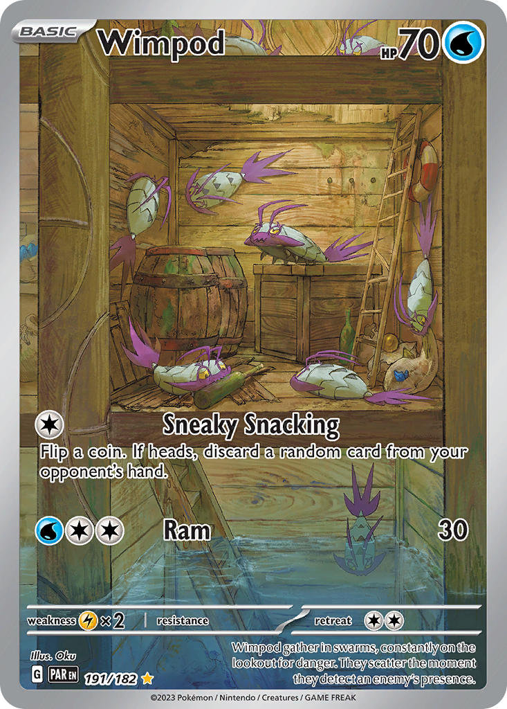 (191/182) Pokemon TCG Paradox Rift Single: Wimpod   Illustration Rare