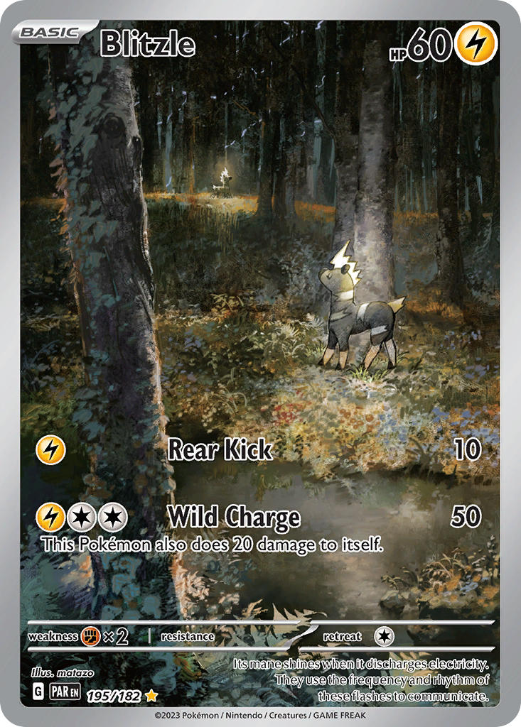 (195/182) Pokemon TCG Paradox Rift Single: Blitzle   Illustration Rare