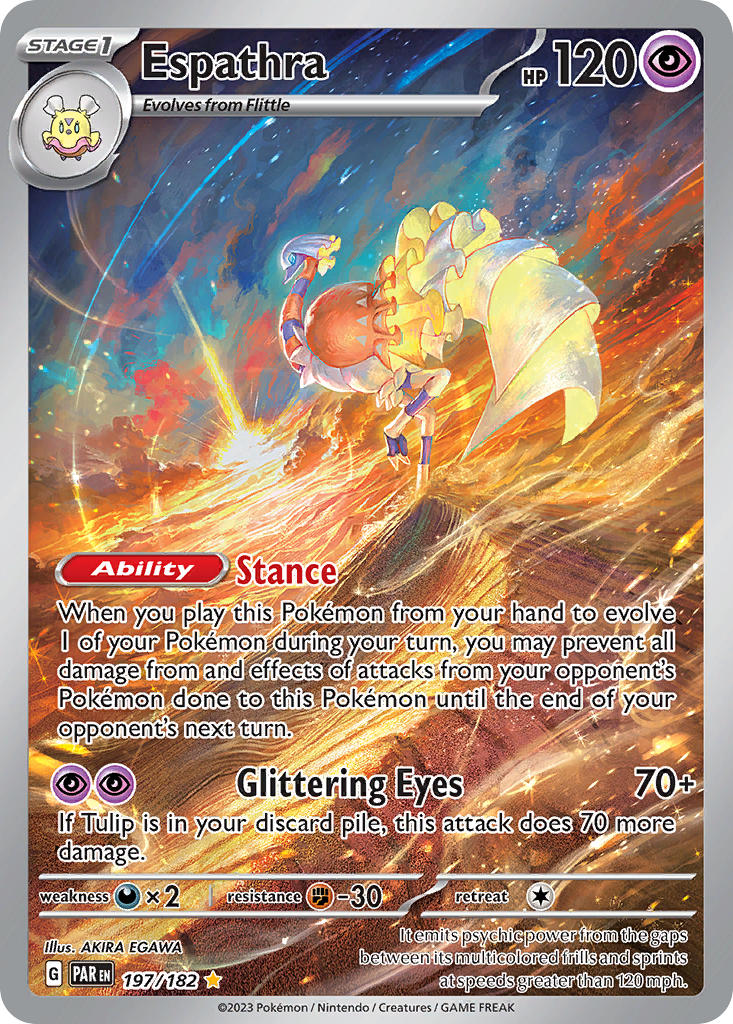 (197/182) Pokemon TCG Paradox Rift Single: Espathra   Illustration Rare