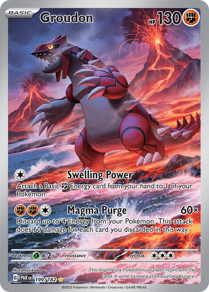 (199/182) Pokemon TCG Paradox Rift Single: Groudon   Illustration Rare