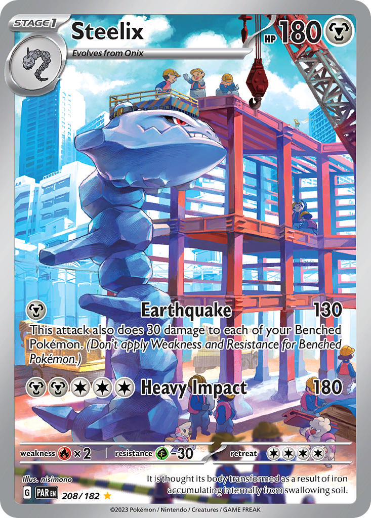 (208/182) Pokemon TCG Paradox Rift Single: Steelix   Illustration Rare