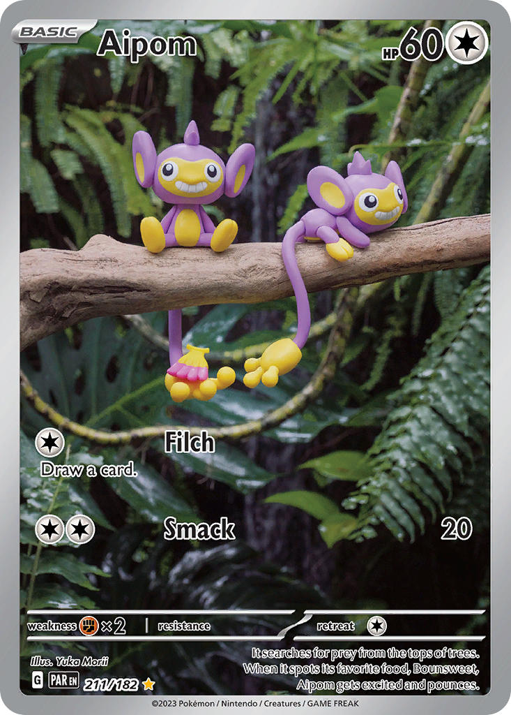 (211/182) Pokemon TCG Paradox Rift Single: Aipom   Illustration Rare