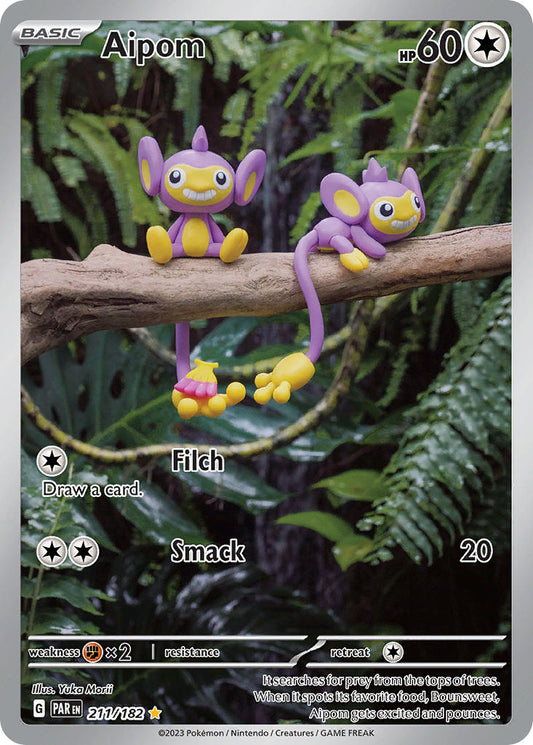 (211/182) Pokemon TCG Paradox Rift Single: Aipom   Illustration Rare
